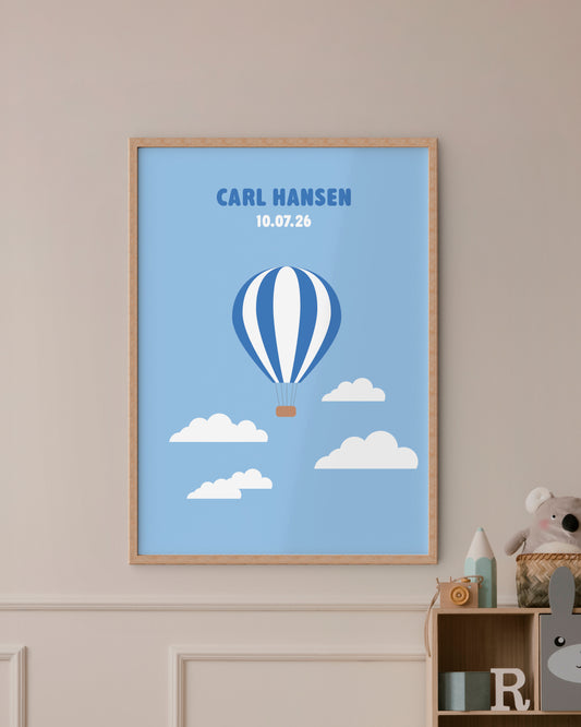 Air balloon - Navneplakat (Flere farver)